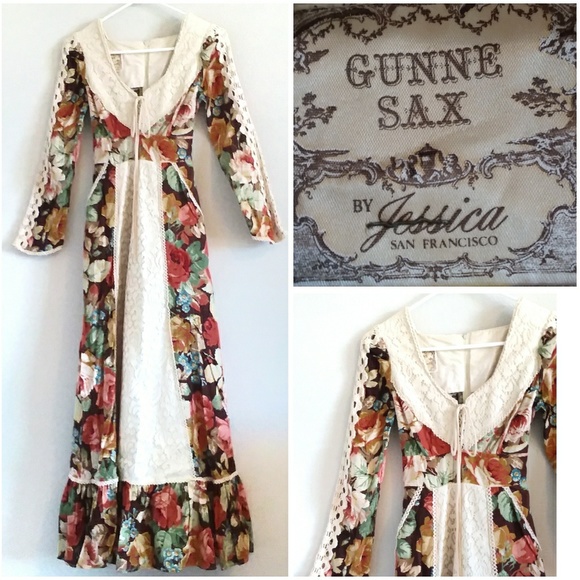 Vintage Dresses & Skirts - 1970s Vintage Gunne Sax Prairie Boho Dress